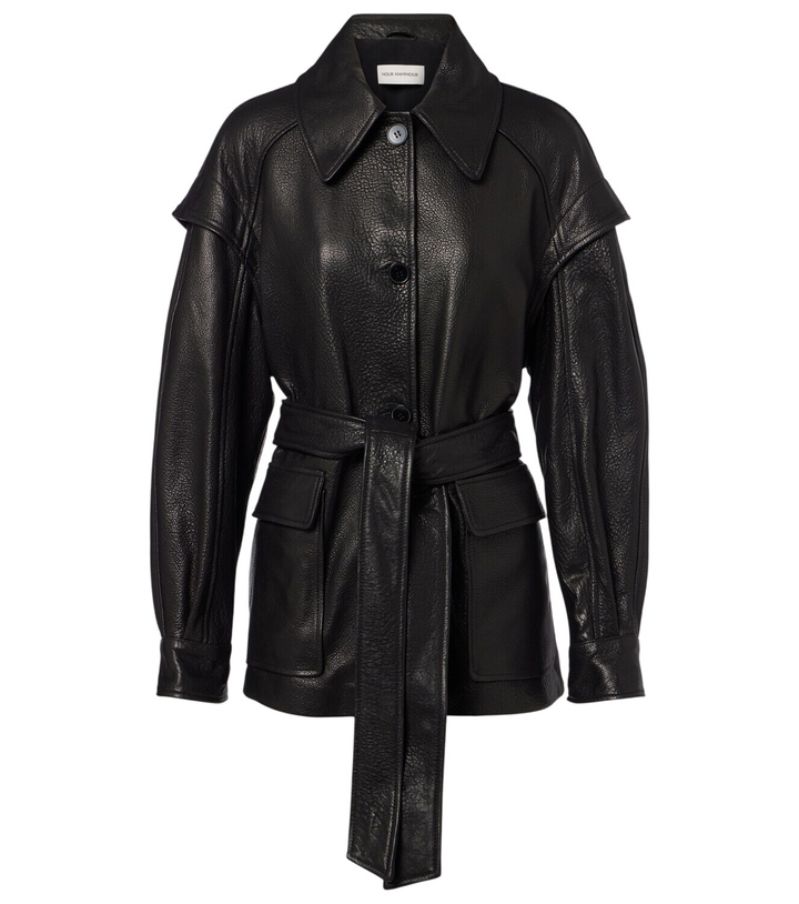 Photo: Nour Hammour Perrin belted leather jacket