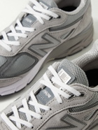 New Balance - 990v4 Suede and Mesh Sneakers - Gray