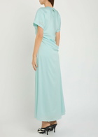 Simkhai Marabella Draped Satin Maxi Dress Light Blue