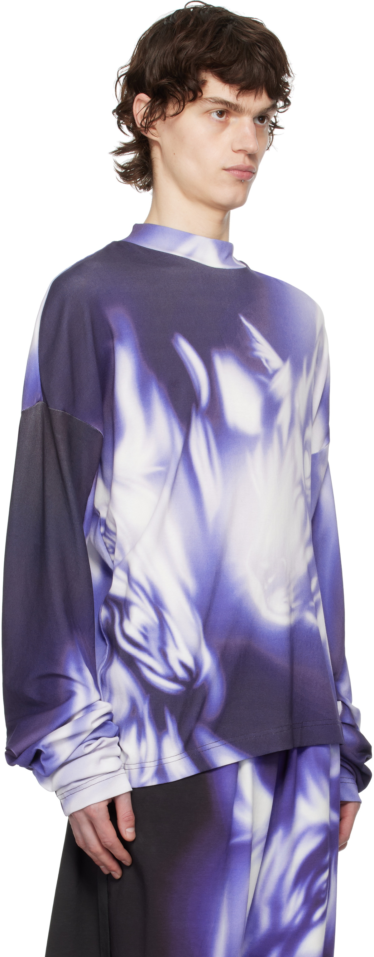 Gerrit Jacob Purple & White Printed Long Sleeve T-shirt