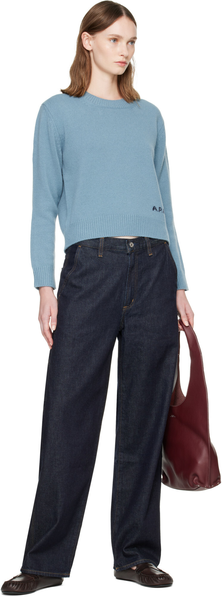 A.P.C. Blue Anna Boxy Wool Sweater
