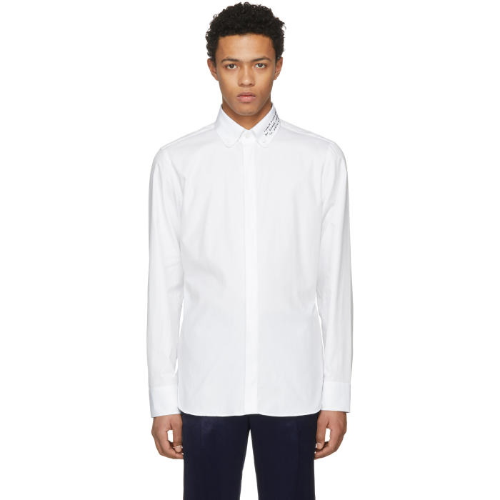 Photo: Gucci White Embroidered Collar Shirt