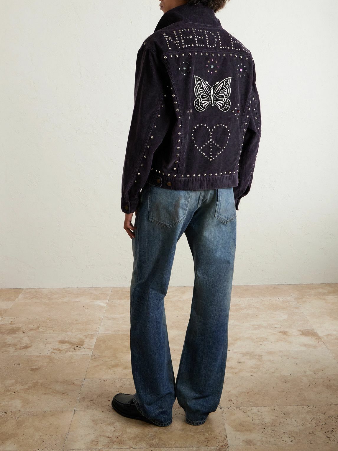 Needles - Studded Cotton-Blend Corduroy Jacket - Black