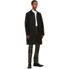 Burberry Green Wool Technical Check Trousers