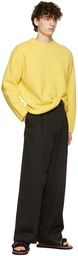 AURALEE Yellow Wide Rib Knit Crewneck