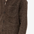 Universal Works Men's Wool Fleece Cardigan in Brown
