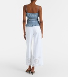 Frame The Eyelet embroidered flared jeans