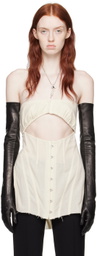Elena Velez Off-White Cutout Camisole