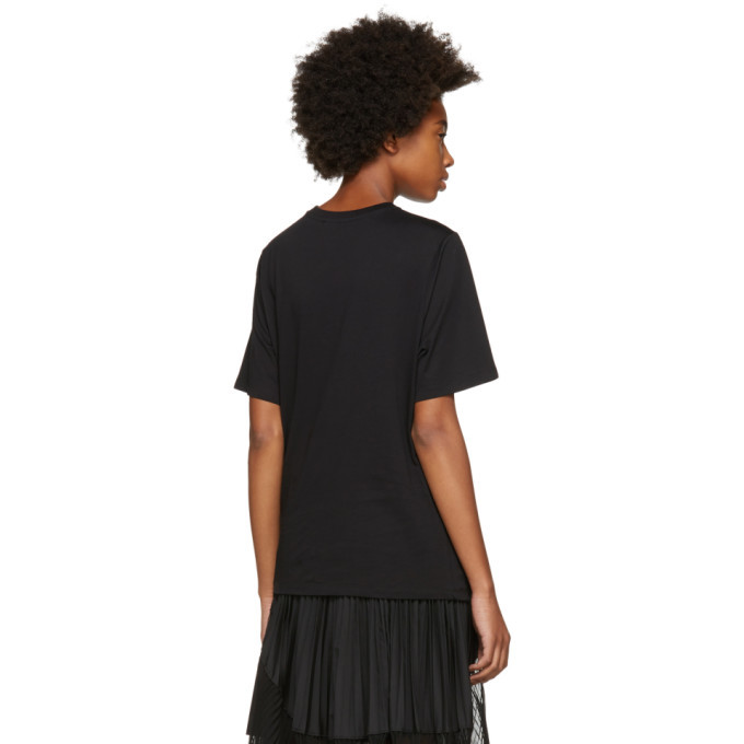 Simone Rocha Black Smocked Flower T-Shirt Simone Rocha