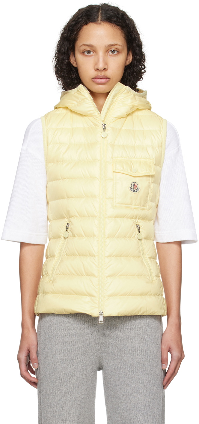 Moncler Yellow Glygos Down Vest Moncler