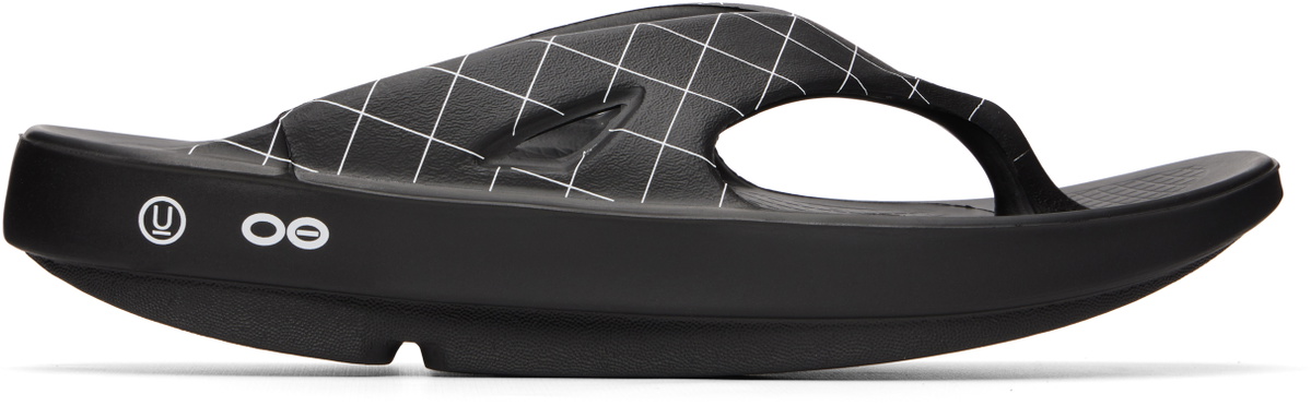UNDERCOVER Black OOFOS Edition UC1F4F03 Flip-Flops