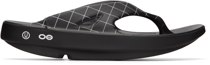 Photo: UNDERCOVER Black OOFOS Edition UC1F4F03 Flip-Flops