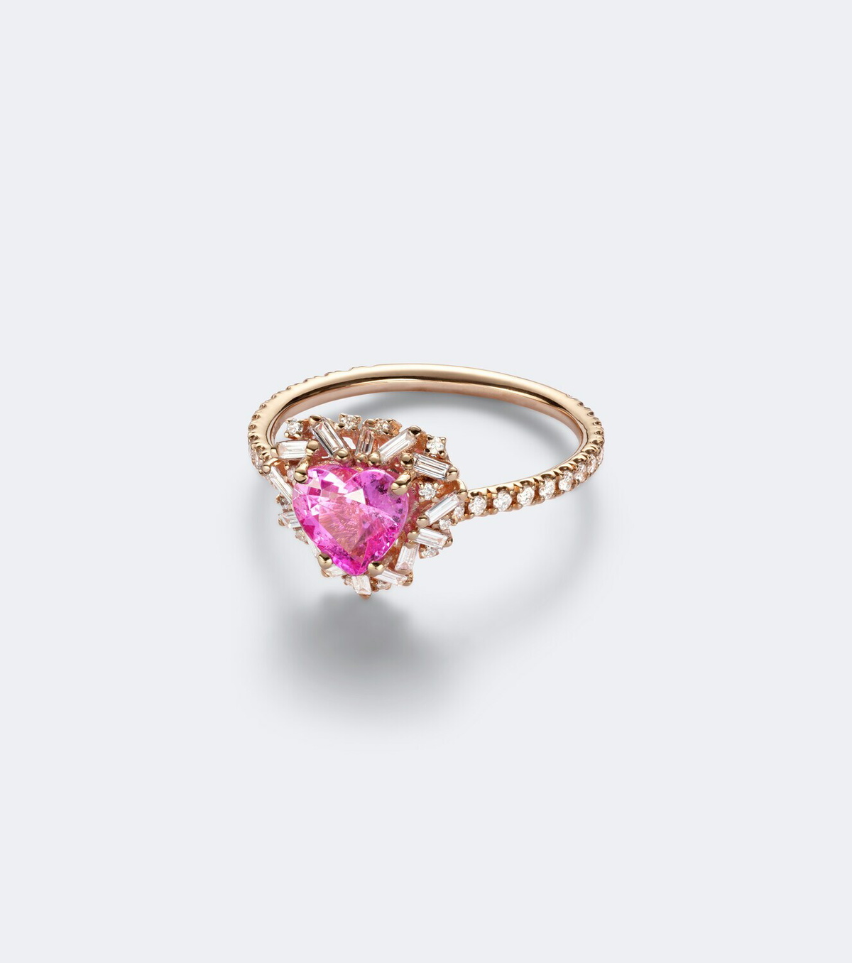 Suzanne Kalan 18kt rose gold ring with sapphire and diamonds