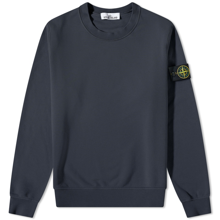 Photo: Stone Island Men's Garment Dyed Crew Neck Sweat in Navy