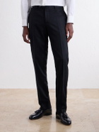 Canali - Tapered Wool-Blend Fresco Suit Trousers - Black
