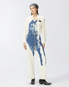 Pinko Reimagine By Pinko X Patrick Mc Dowell Workwear Jumpsuit With Horse Print Natural/Blue