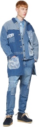 FDMTL Blue Boro Patchwork Denim Jacket
