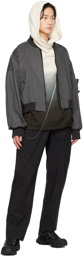 Hyein Seo Gray O-Ring Bomber Jacket