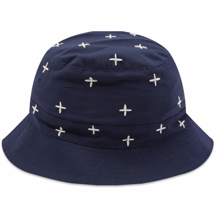 Photo: Universal Works Men's Stitched Twill Bucket Hat in Navy