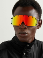 Rick Owens - Shielding D-Frame Studded Stainless Steel Sunglasses