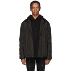 Yves Salomon Black Technical Fur-Lined Coat