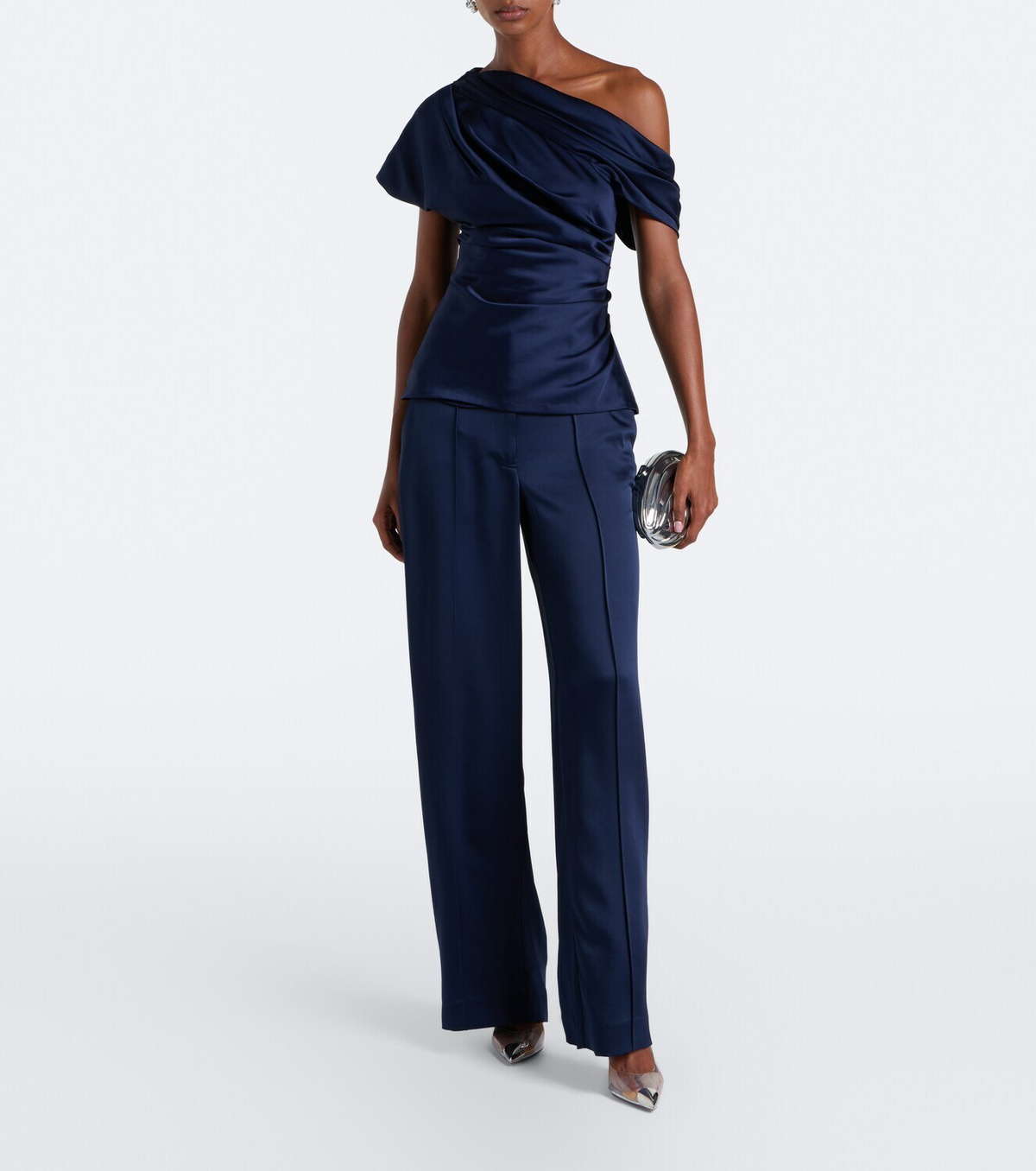 Simkhai Kyra high-rise satin wide-leg pants