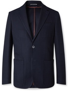 CANALI - Slim-Fit Unstructured Herringbone Cotton-Jersey Blazer - Blue - IT 46