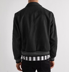 AMIRI - Logo-Embroidered Appliquéd Fleece Bomber Jacket - Black