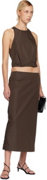 St. Agni Brown Paper Taffeta Cocoon Top
