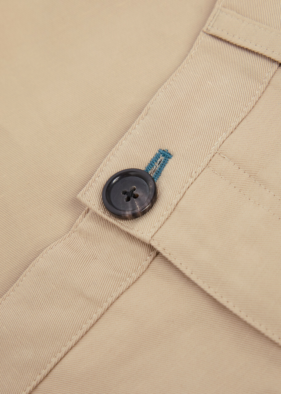 PS Paul Smith Tapered-leg Cotton and Linen-blend Trousers Beige