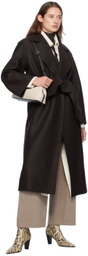 Harris Wharf London Brown Belted Clutch Coat