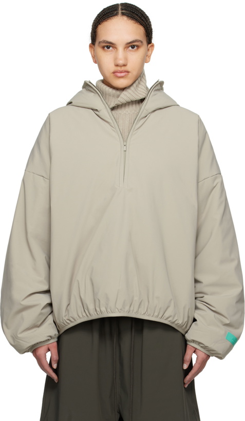 Photo: Fear of God ESSENTIALS Gray Half-Zip Hoodie