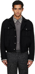 Ernest W. Baker Black Military Bomber Jacket