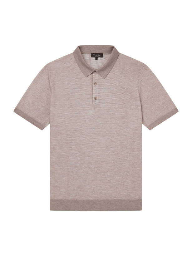 Photo: Loro Piana - Manipur Cashmere and Silk-Blend Polo Shirt - Neutrals