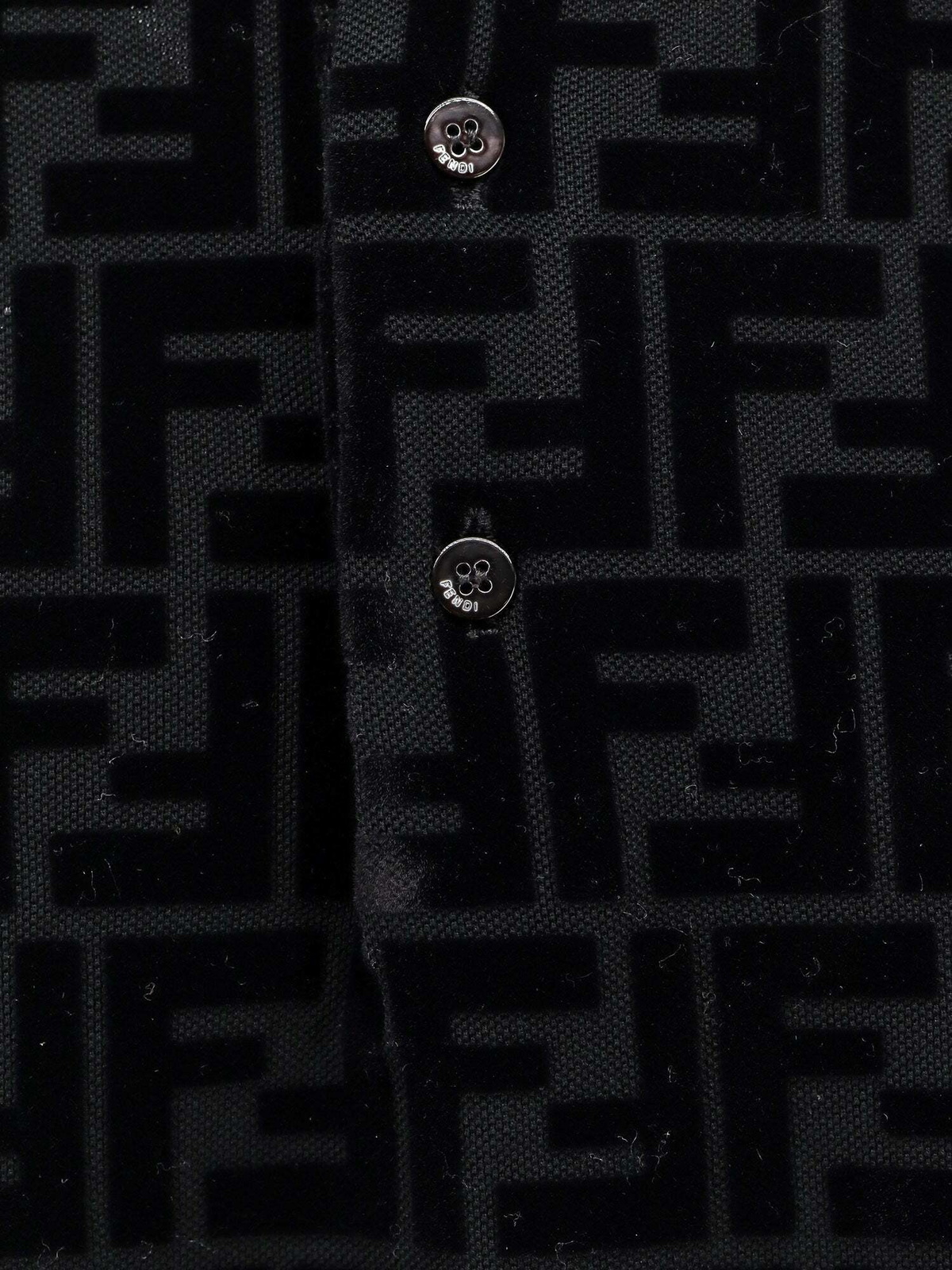 Tシャツ・カットソー FENDI Black Wool Polo Shirt Fendi Polo Shirt Black Mens Fendi