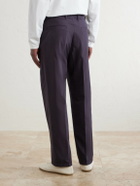 Auralee - Drawstring Cotton Straight-Leg Trousers - Brown