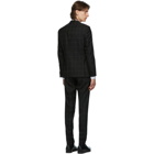 Boss Black Wool Window Pane Suit