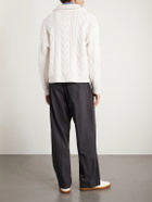 FRAME - Cable-Knit Wool and Cashmere-Blend Half-Zip Sweater - Neutrals