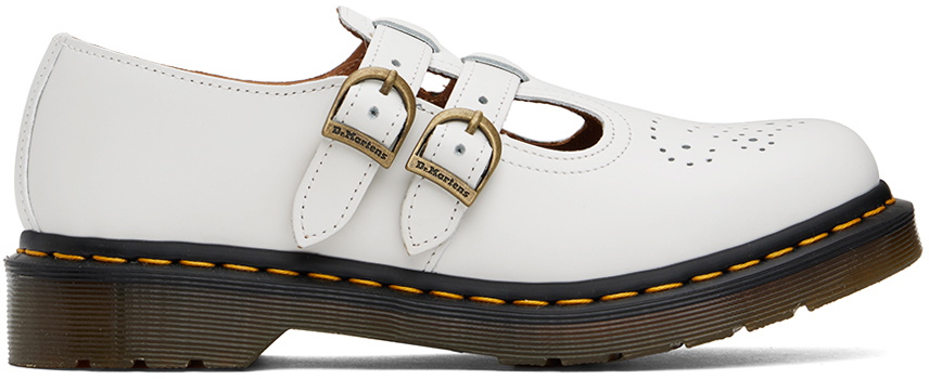 8065 Smooth Leather Mary Jane Shoes in White | Dr. Martens