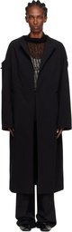 Y's Black U-Drop Sleeve Coat