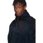 rag and bone Navy and Black Fleece Logan Pullover