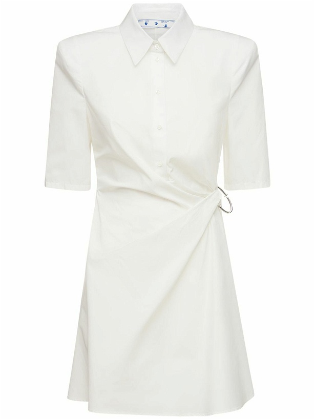 Photo: OFF-WHITE Cotton Poplin Mini Shirt Dress