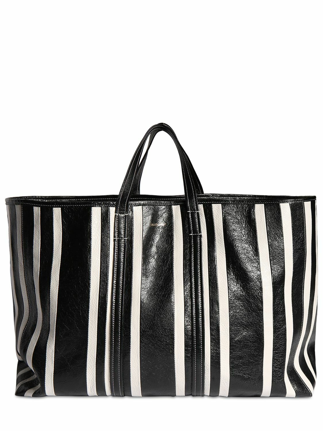 Photo: BALENCIAGA Striped Leather Tote Bag