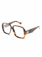 LOEWE EYEWEAR Brown Anagram Square-Frame Glasses