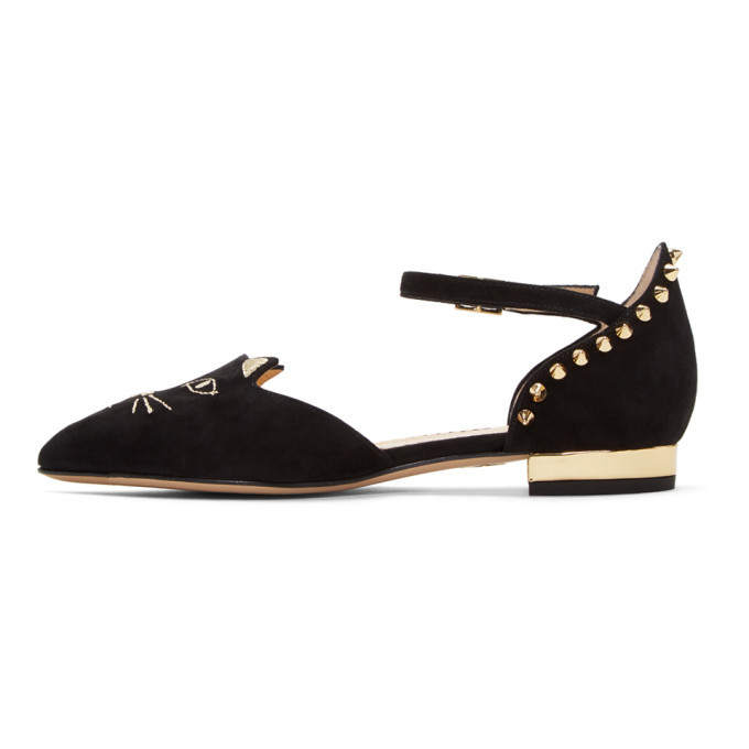 Charlotte Olympia Black Mid-Century Kitty DOrsay Flats Charlotte Olympia Black Mid-Century Kitty DOrsay Flats