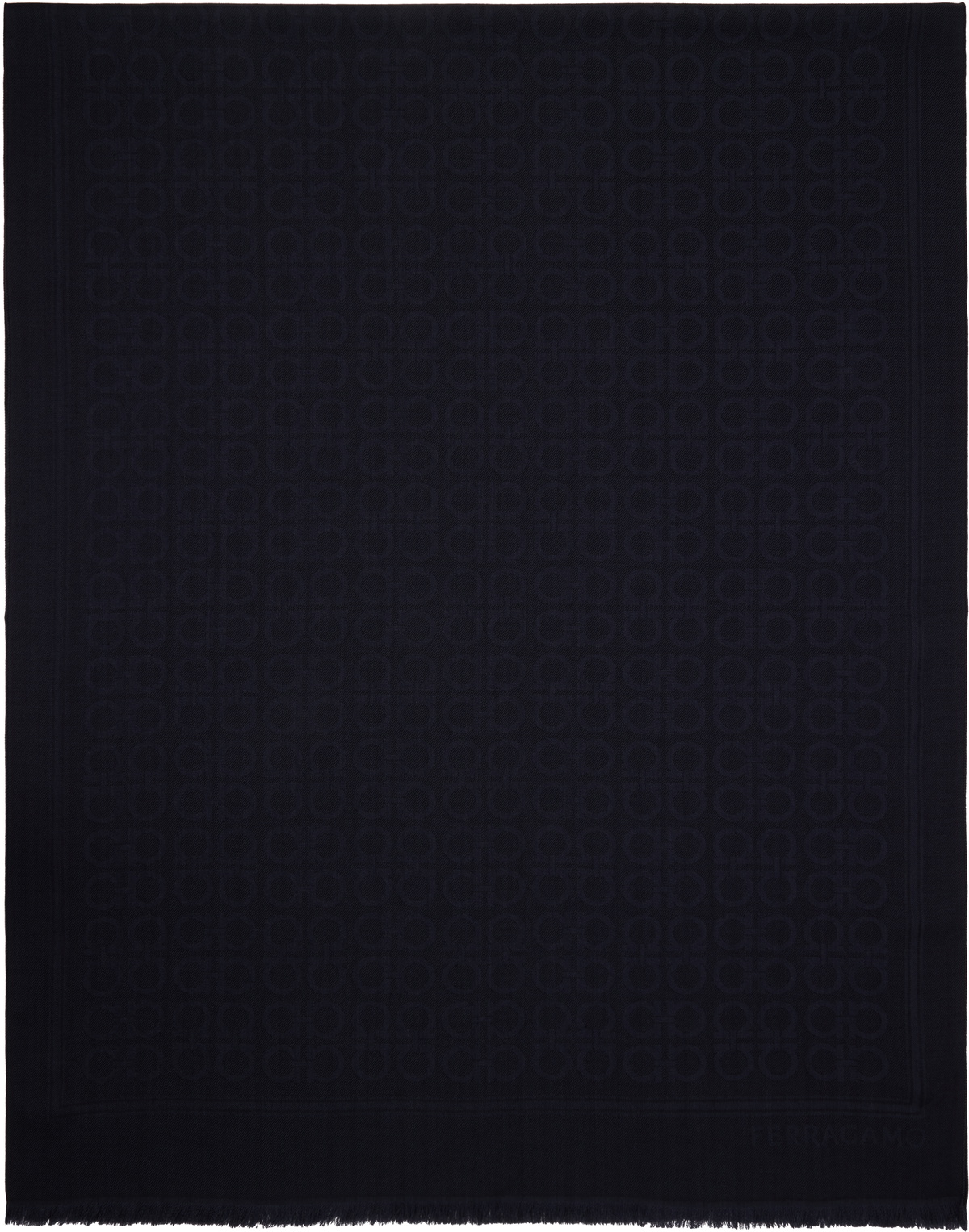 Ferragamo Black Gancini Stole Scarf