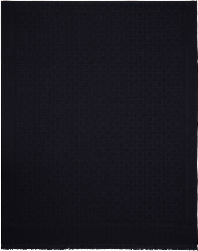 Photo: Ferragamo Black Gancini Stole Scarf