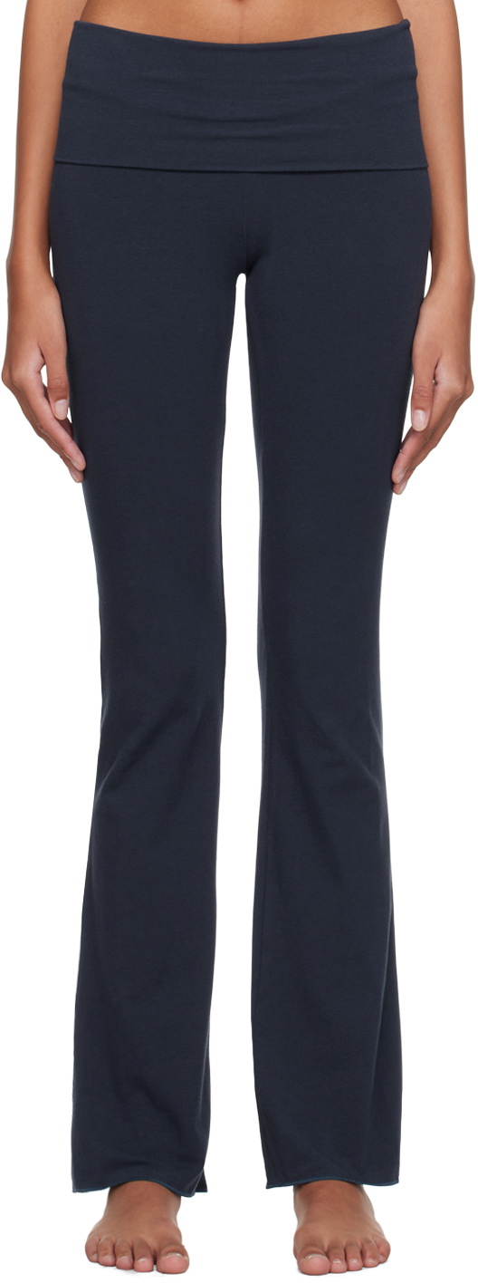 SKIMS Navy Cotton Jersey Foldover Lounge Pants