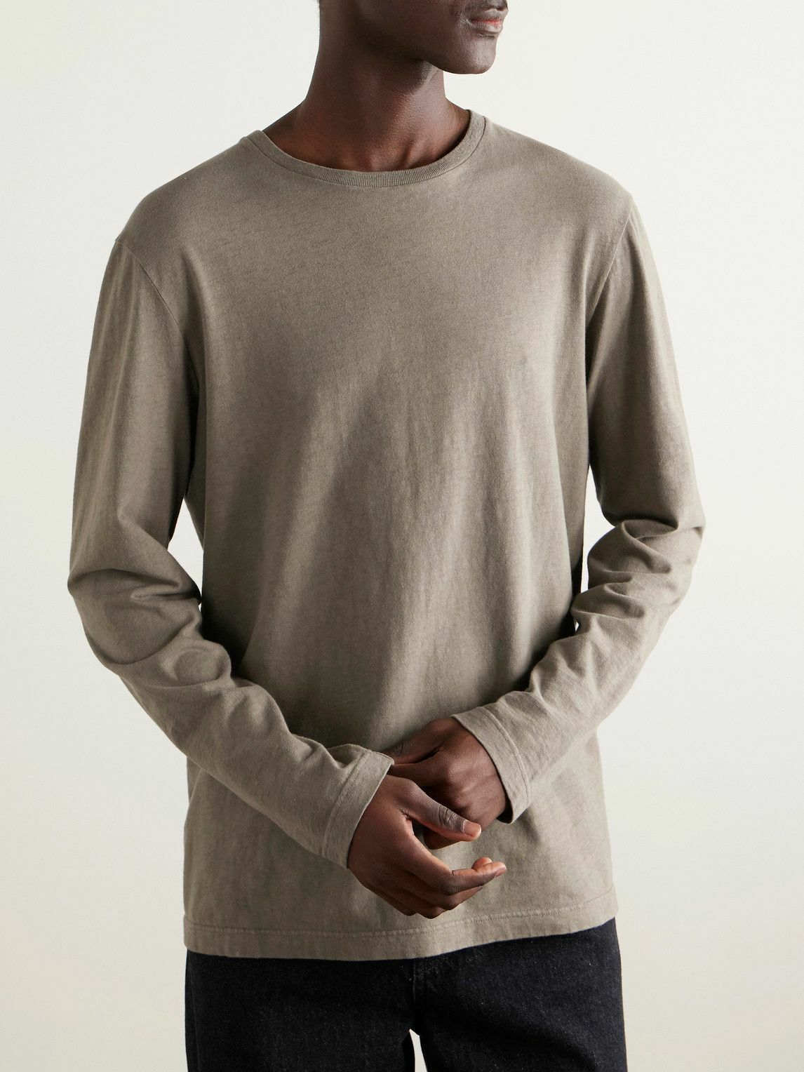 The Row - Leon Slub Cotton-Jersey T-Shirt - Neutrals
