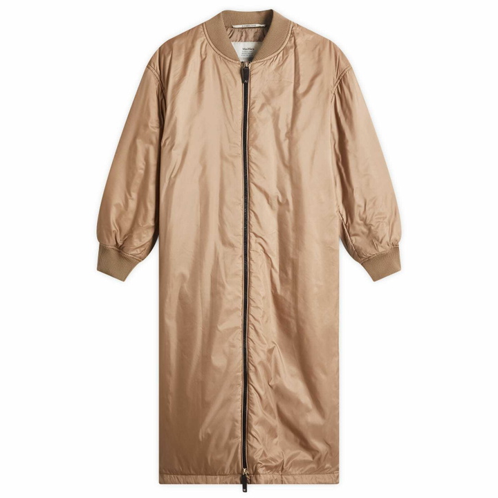 Photo: Max Mara Women's Longline Bomber Jacket in Camel